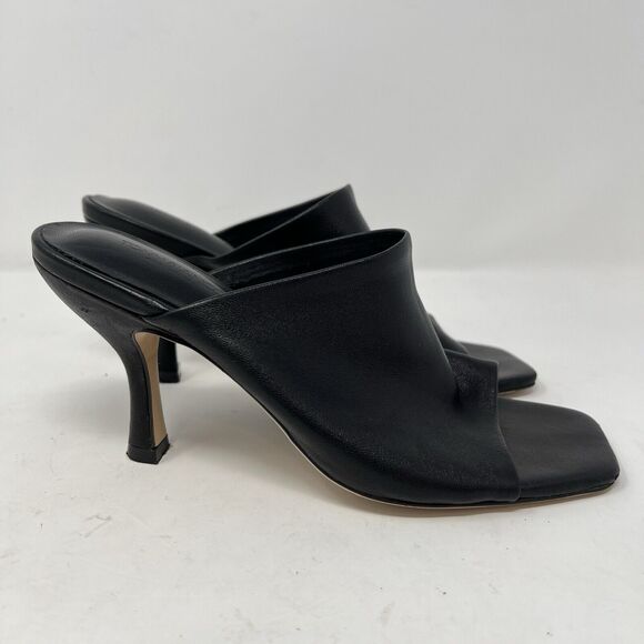 Tony Bianco Nappa Mule in Black Leather Size US 5 EUC Minimalist - Picture 5 of 11